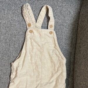Beige Linen Overalls